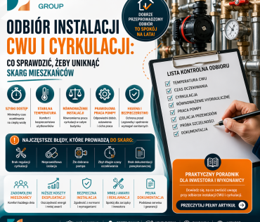Odbiór instalacji CWU i cyrkulacji: co sprawdzić, żeby uniknąć skarg mieszkańców