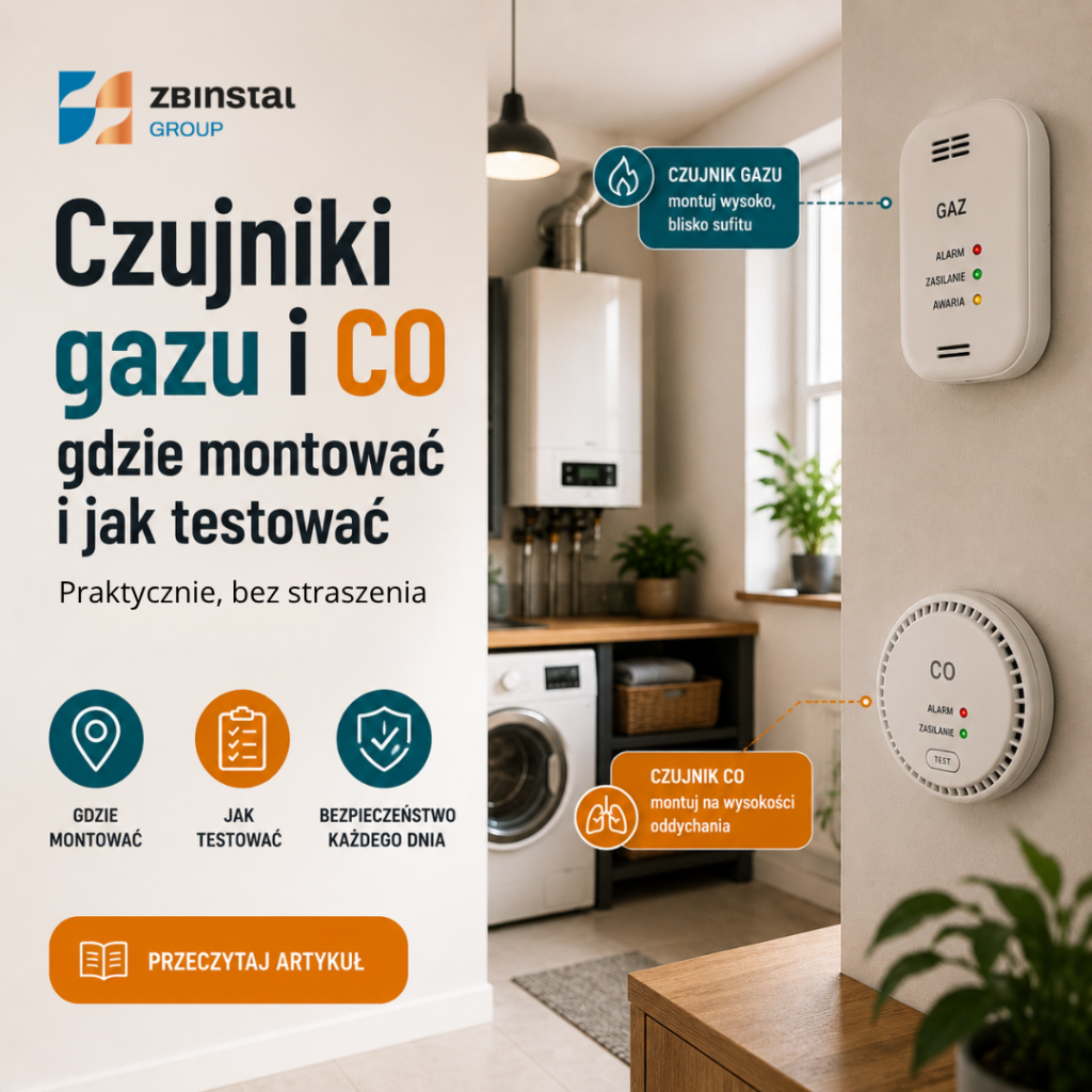 Czujniki gazu i CO gdzie montować i jak testować (praktycznie, bez straszenia)