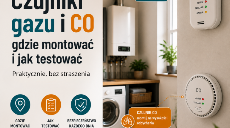 Czujniki gazu i CO gdzie montować i jak testować (praktycznie, bez straszenia)